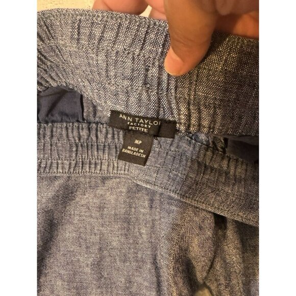 Ann Taylor Factory Petite Linen Blend Pants Elastic Waist Size MP - Picture 7 of 12